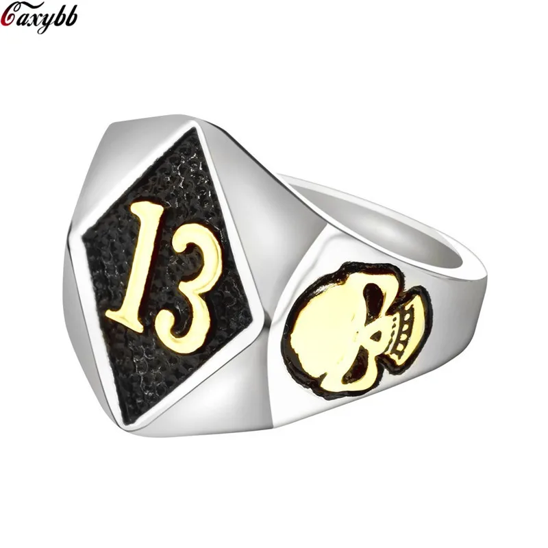 Прямая поставка Размер 7 18 дизайнерское байкерское кольцо Lucky Number 13 из
