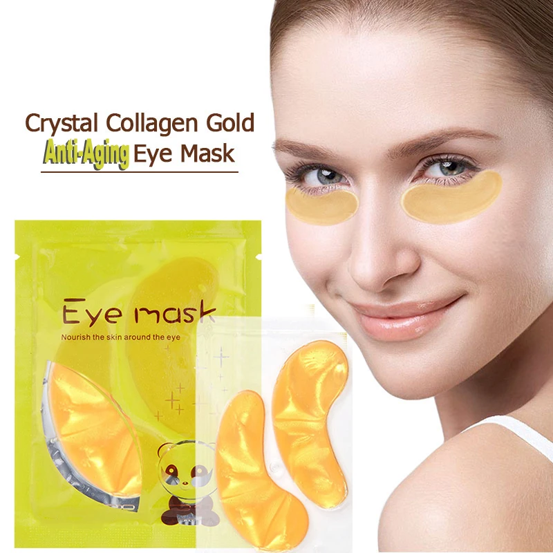 

24k Gold Crystal Collagen Eye Patch Multi-vitamins Anti Aging Wrinkle Dark Circles Moisturize Eyes Mask Brighten Firm Skin Care