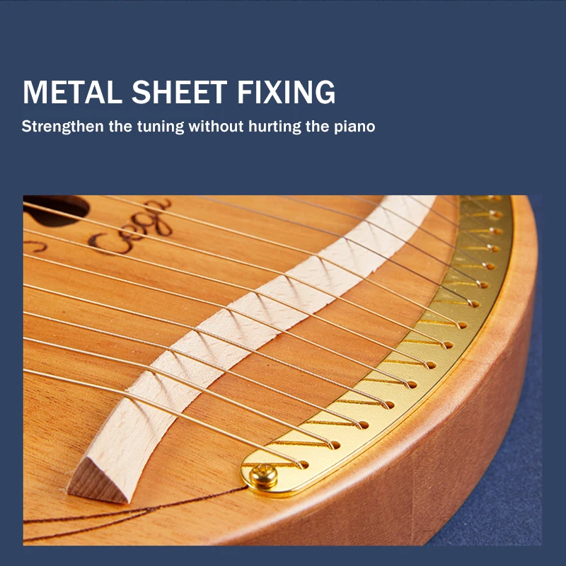 16/19 веревка арфа Heptachord твердой древесины красного дерева Лира с тюнинг гаечный