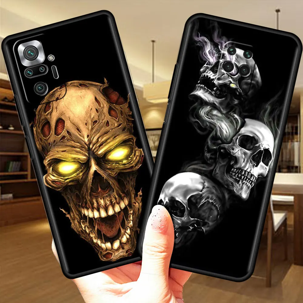 

Silicone Case for Xiaomi Redmi Note 9S 9 8 7 10 Pro 8T K40 9C 9A 7A 8A 6A 6 Soft Funda Grim Reaper Skull Skeleton Phone Cover
