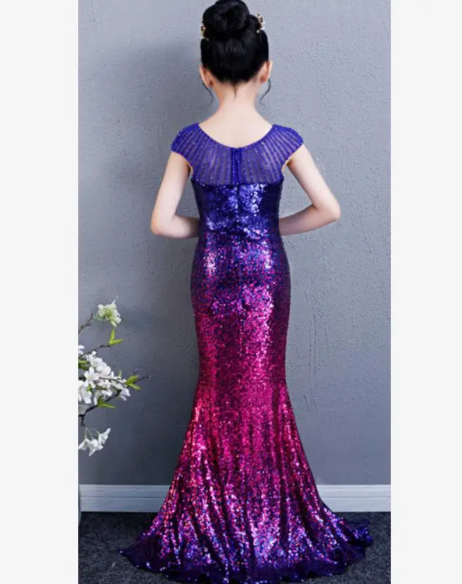 Платье-Русалка для девочек с блестками Осень-зима 2019 |