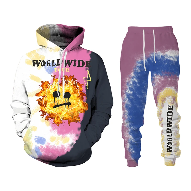 

Autumn Winter Harajuku Style Men Women Hoodies Sweatshirts and Pants 2pc Sets Fashion Tracksuit Casual Men's Clothing Suit