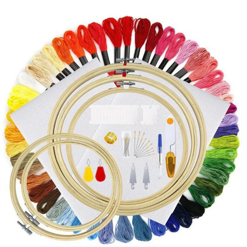 

Lot 100 Multi Colors Cross Stitch Floss Cotton Thread Embroidery Sewing Skeins Set