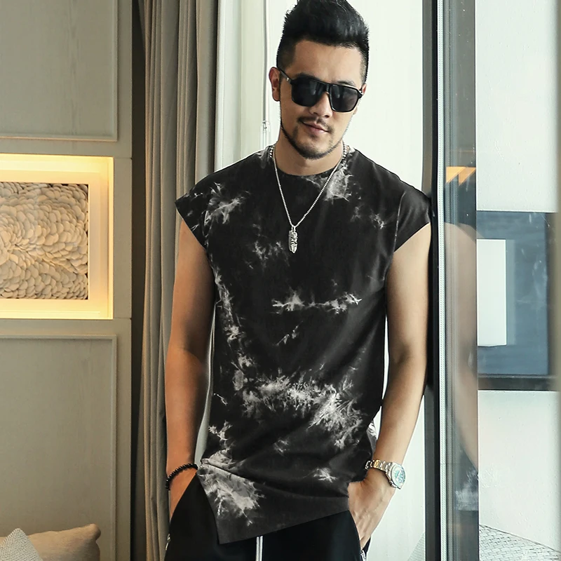 Осенняя Новинка винтажная Мужская футболка в стиле ретро длинная окрашенная на