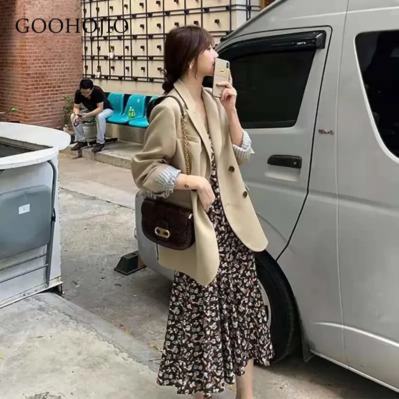 

GOOHOJIO 2021 New Spring and Autumn Temperament Blazers Women Fashionable Blazers for Women Long Sleeve Casual Women Blazers