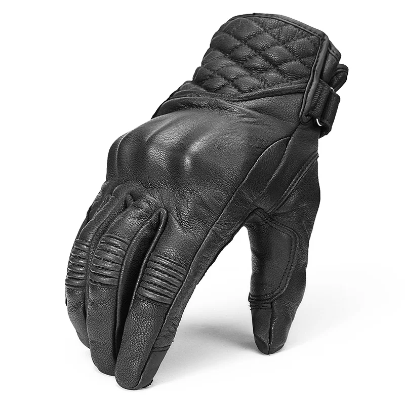 Зимние мужские кожаные перчатки Rcycle с сенсорным экраном водонепроницаемые