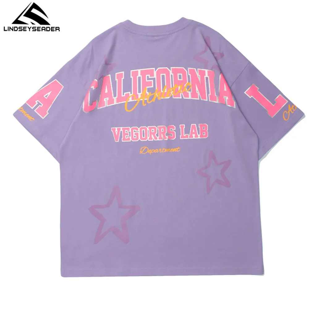 

LINDSEY SEADER Men's T-shirt Hip Hop Oversized Print 2021 Casual Harajuku Streetwear Summer Short Sleeve cotton Tops Tee Tshirt
