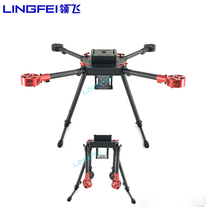 

LINGFEI 4-axis full 3K carbon fiber fuselage folding six-rotor 650mm fuselage DIY FPV RC UAV teaching assembly puzzle training a