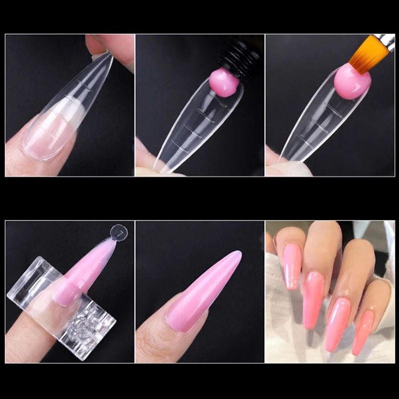 

120pcs Kit Plastic Curve False Nails Art Dual Form French Tips Gel Extension