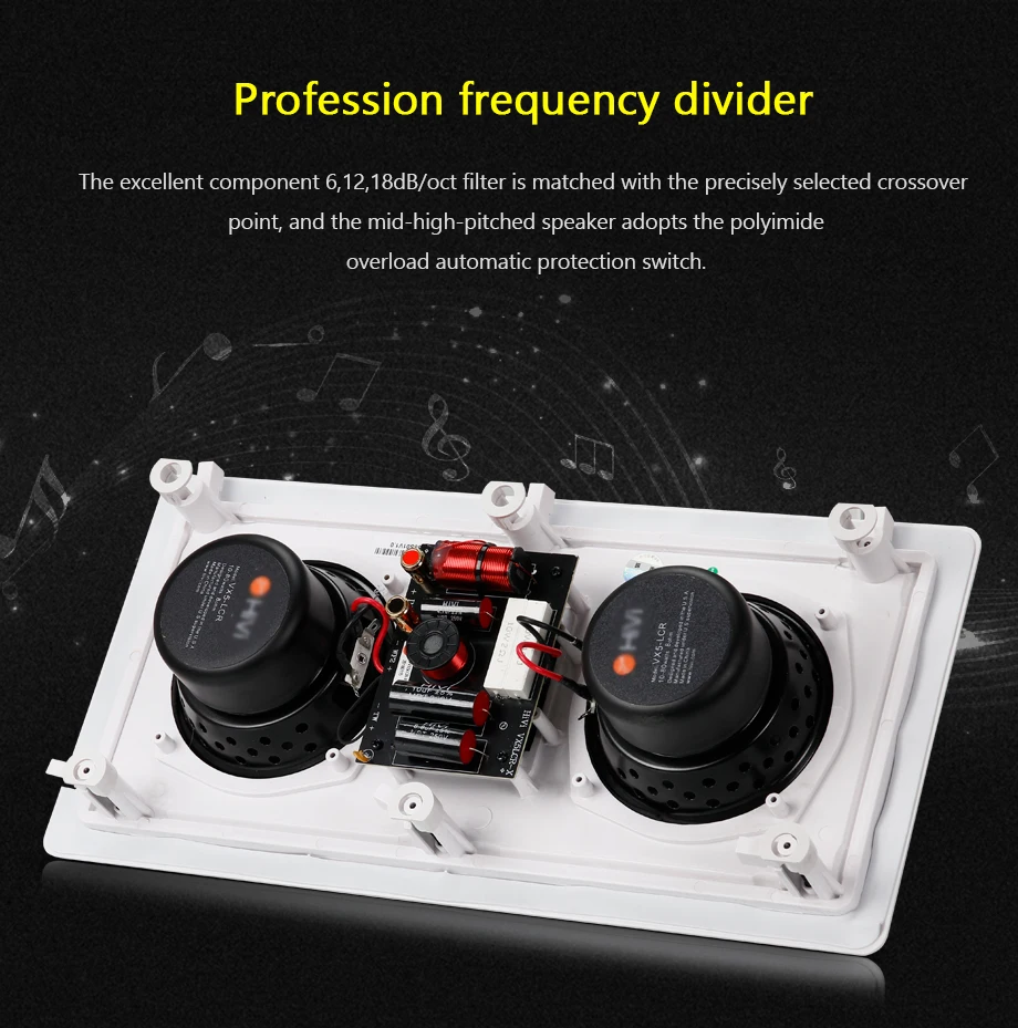 Oupushi VX5-LCR домашний кинотеатр фоновая музыкальная система прямоугольный потолочный динамик 10 Вт-120 Вт для отеля Hifi Качество звука