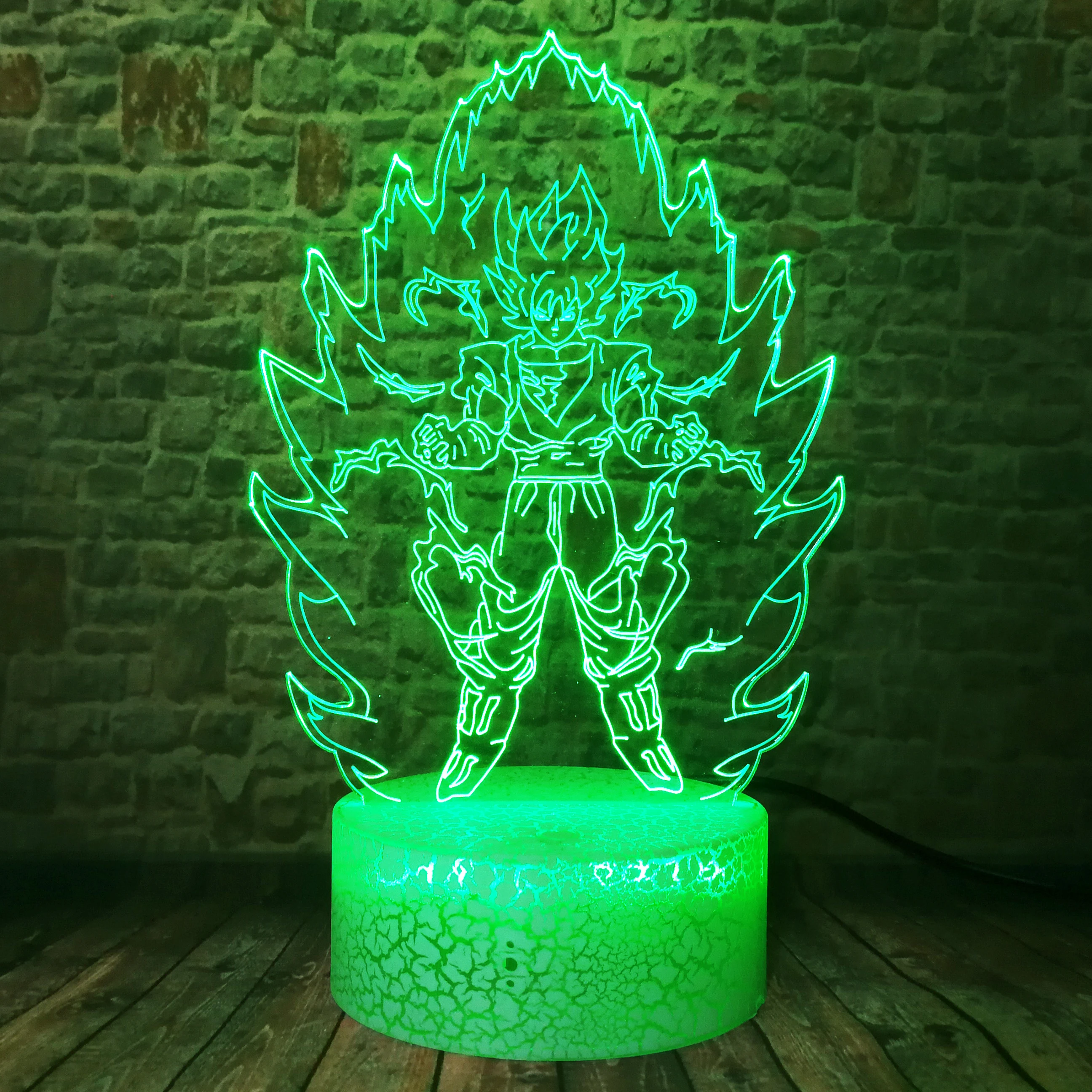 Dragon Ball Z Super Saiyan God экшен-фигурка Гоку умная 3D настольная лампа 7 цветов сменный светодиодный ночник детские игрушки рождественские подарки