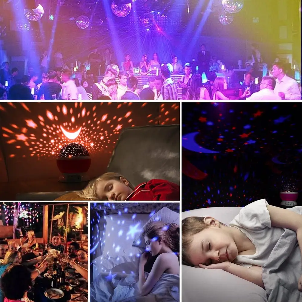 

Romantic Starry Projector Star Moon Galaxy Night Light for Children Kids Bedroom Decor Projector Nursery Night Light LED Lamp