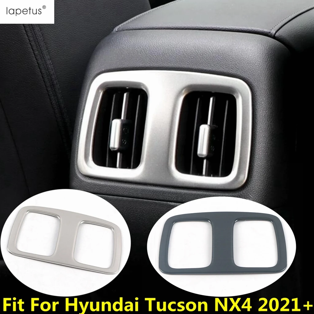 

For Hyundai Tucson NX4 2021-2023 Rear Armrest Box Air AC Outlet Vent Panel Decor Cover Trim Stainless Steel Interior Accessories