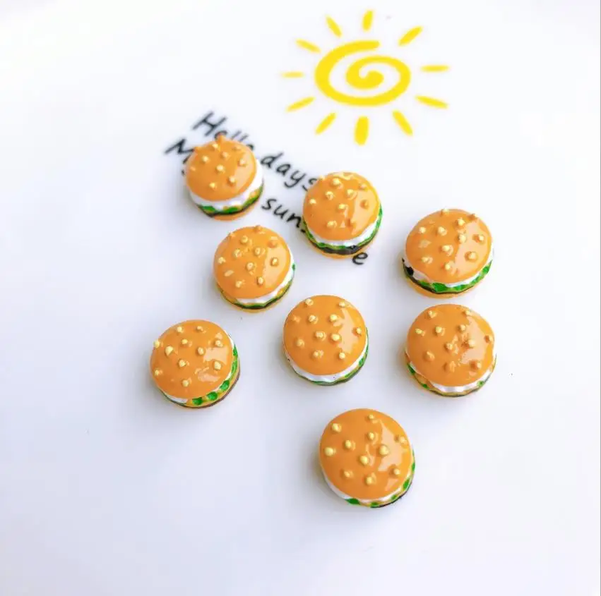 Кавайный хлеб гамбургера из смолы с плоским основанием Сделай Сам Кукольный дом