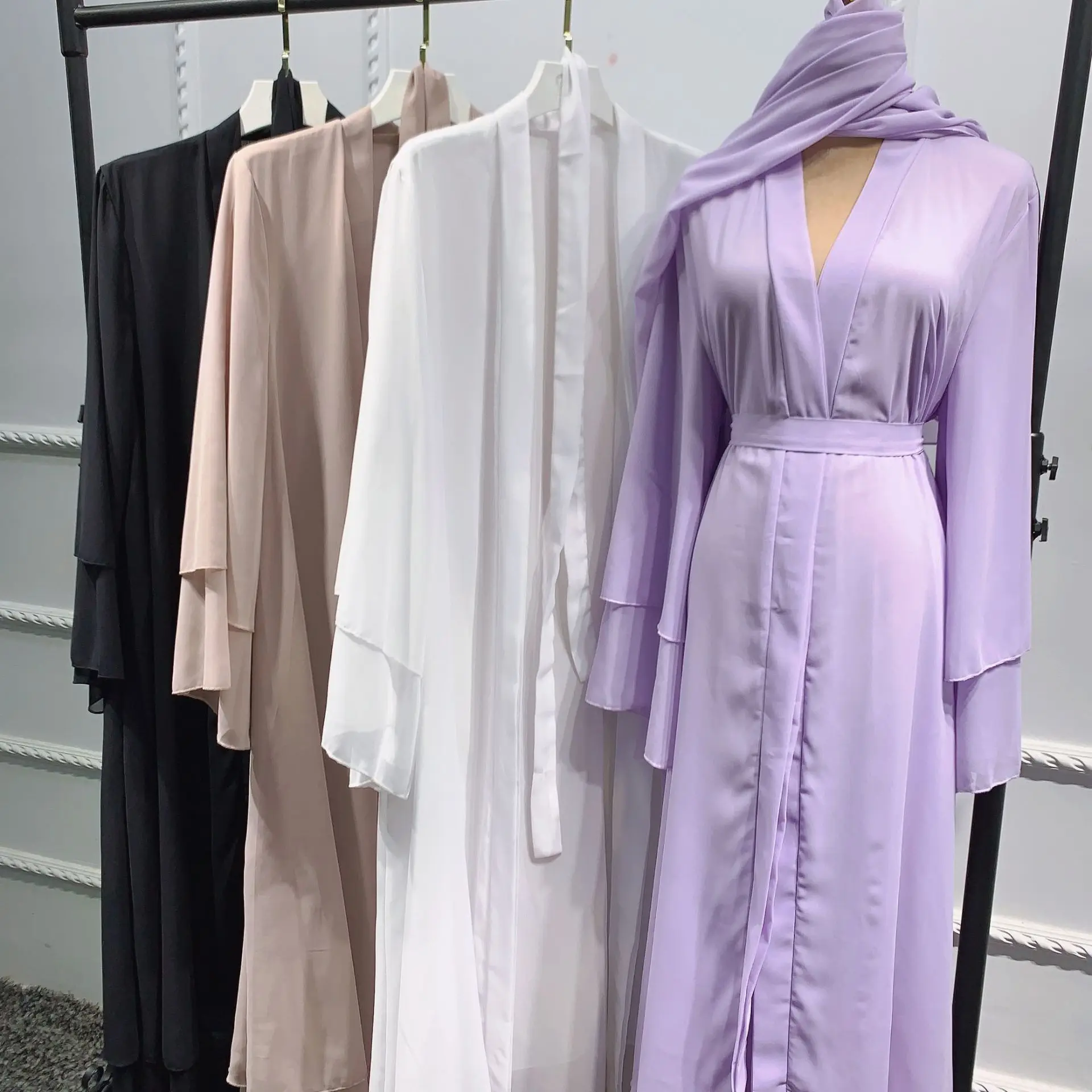 

Eid Mubarak Open Abaya Dubai Kimono Turkey Muslim Hijab Dress Ramadan Cardigan Abayas for Women Islam Clothing De Moda Musulmana