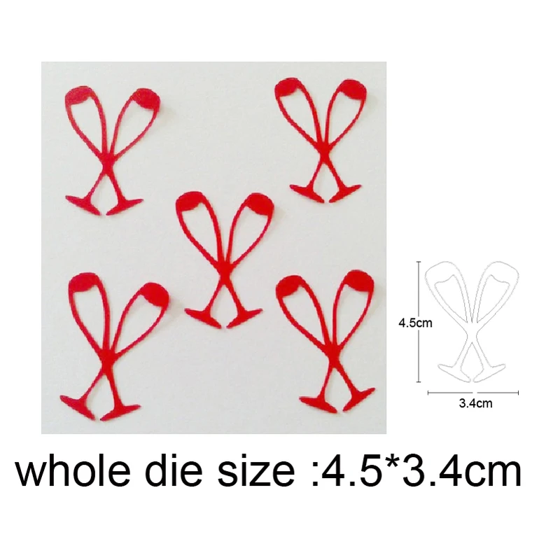 

Couple Wine Glass Cup Metal Cutting Dies Stencils For Scrapbooking dies DIY Craft Album Cards Making Embossing Die Cuts 2020 New