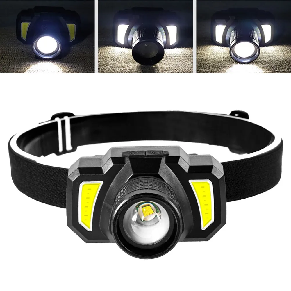 

Head Torch Light 1200 Lumens Headlamp USB Rechargeable T6+COB Smart Sensor Headlight Fishing Headlight Flashlight Torch