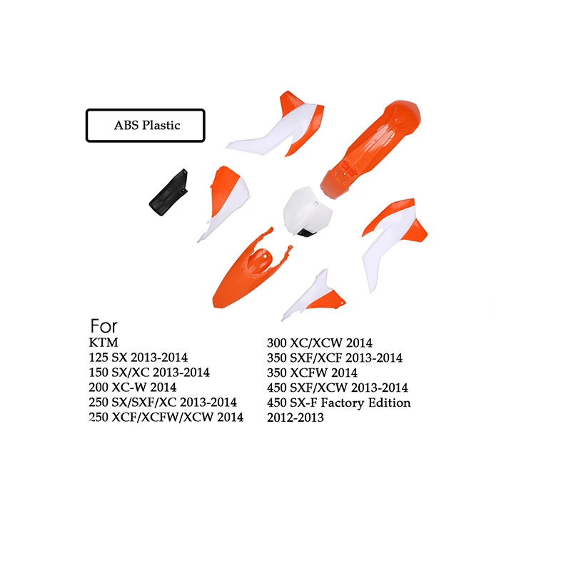 

Motorcycle Plastics Kit Front Rear Fender Tank Shrouds Side Number Plates FOR KTM SX SXF XC-W 125-200 250 300-450 2013 2014 2015
