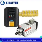 ЧПУ 220 кВт 110 В1500 В шпиндель с воздушным охлаждением комплект ЧПУ Вт квадратный двигатель шпинделя с воздушным охлаждением + квт Инвертор VFD + 13 шт.компл. ER11