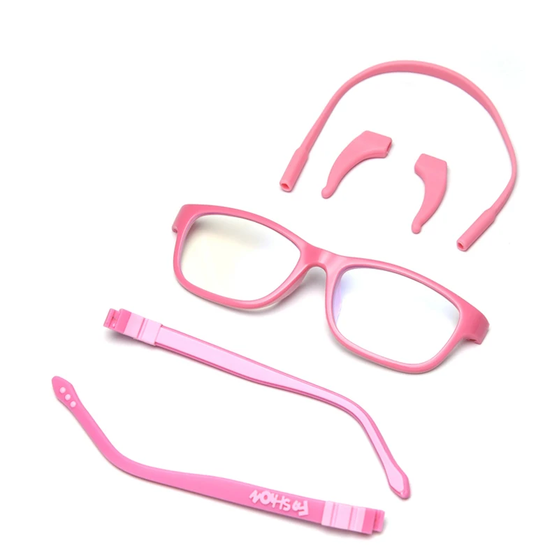 pink Peekaboo силиконовые детские очки Оптические сверхлегкие Детские аксессуары для мальчиков желтые синие очки для девочек Квадратные прозрачные линзы - Цвет оправы: pink