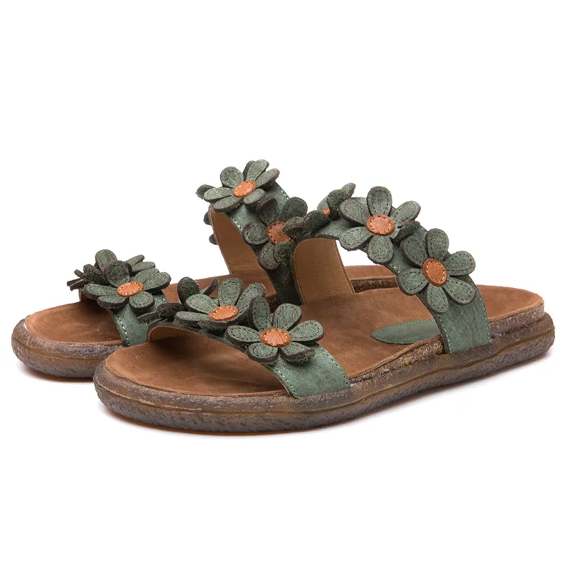 Оригинальные летние женские шлепанцы ручной работы удобные сандалии из