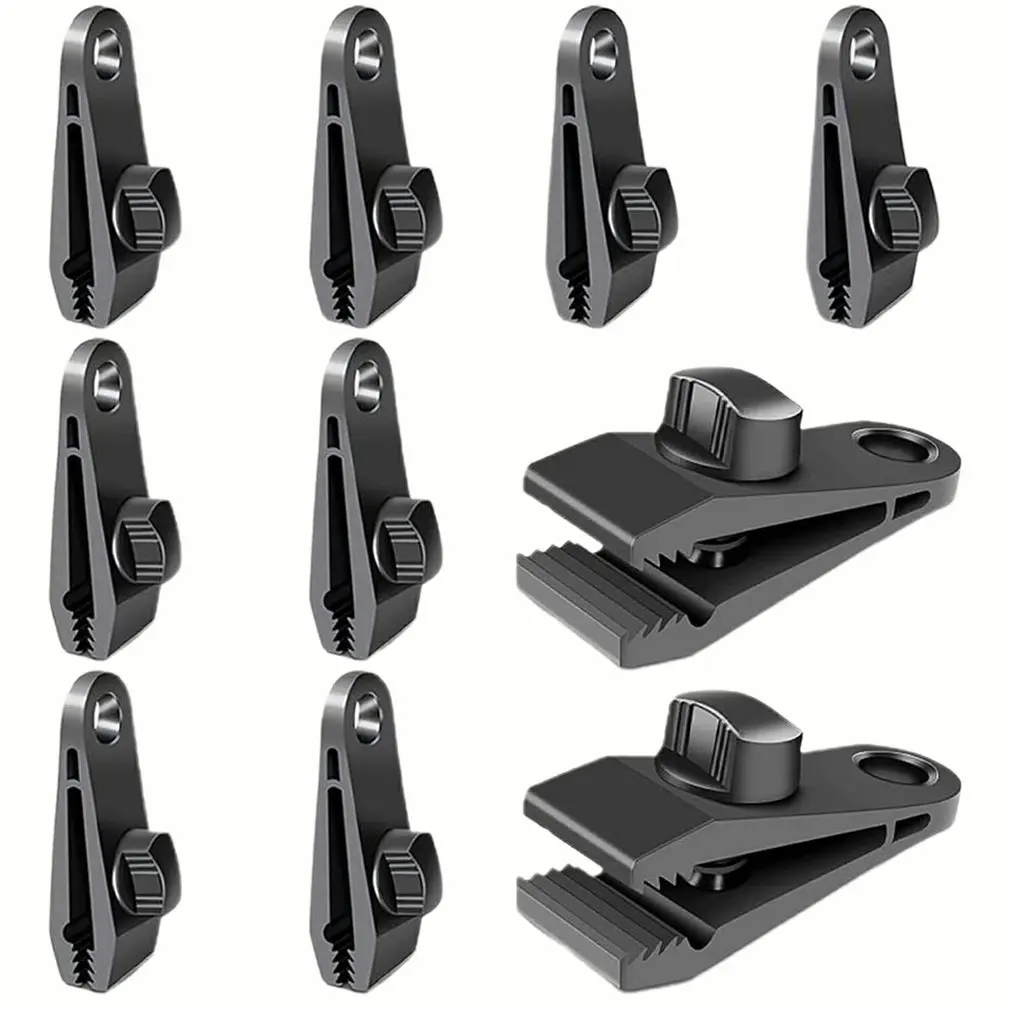 

10 Pcs Heavy Duty Tarp Clips Awning Clamps Lock Grip Set Tent Fixed Windproof Clip Plastic For Outdoors Camping Canopy Tarp