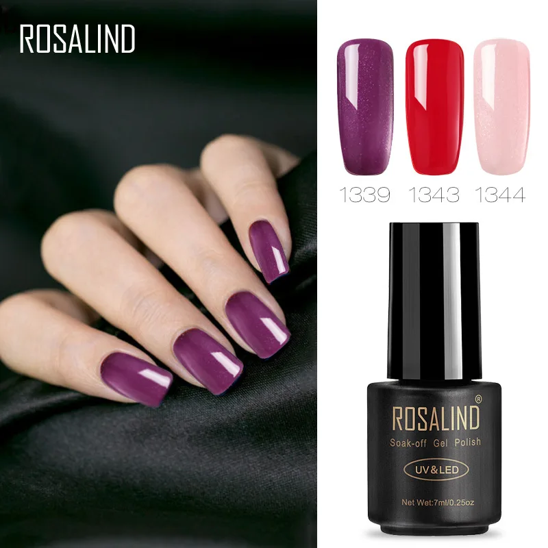 Гель лак для ногтей ROSALIND серии красного цвета 7 мл/10 шт. СВЕТОДИОДНЫЙ УФ