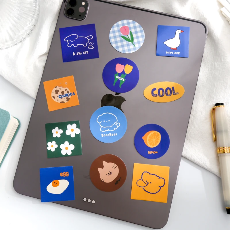 40 pcs cute fresh korean stickers aesthetic bullet journaling accessories mobile phone case deco patterns waterproof stickers free global shipping