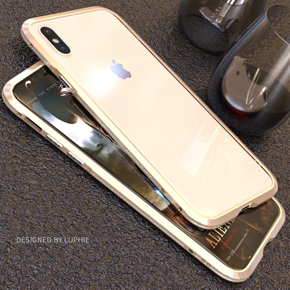 Изогнутый металлический бампер Luphie для samsung Galaxy Note 9 чехол Note 8 для iphone X Xs Max Xr 8 7 Plus Ультратонкий алюминиевый корпус