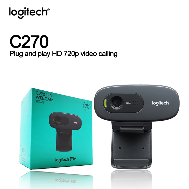 C270 Logitech C920e HD веб-камера видео чат запись Usb камера C922/C270/C930C HD Smart 1080p Веб-камера для компьютера Встроенный микрофон - Color: C270
