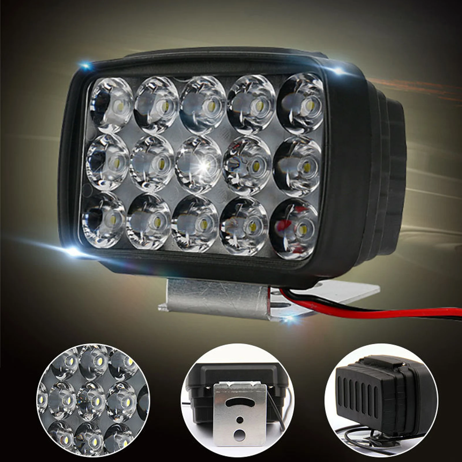 

Motorcycle Headlight Spot Light 15 LED 1000LM Motos ATV UTV Scooter Lighting