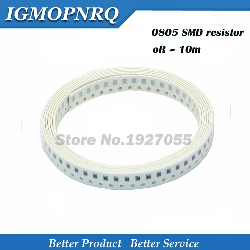 

100Pcs 0805 SMD resistor 1/4W 0R ~ 10M 0 10R 100R 220R 330R 470R chip resistor 1K 4.7K 10K 47K 100K 0 10 100 330 470 ohm new