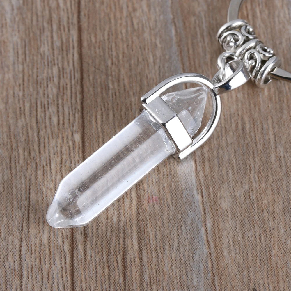 1 шт. кулон из натурального камня кольцо для ключей мужчин и женщин серебристые