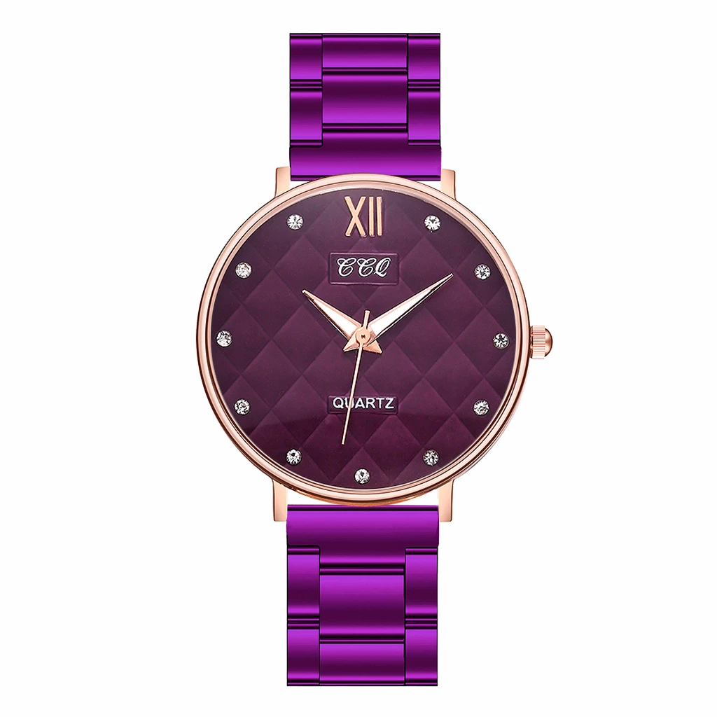 Часы CCQ женские из нержавеющей стали стразы роскошные кварцевые часы подарок