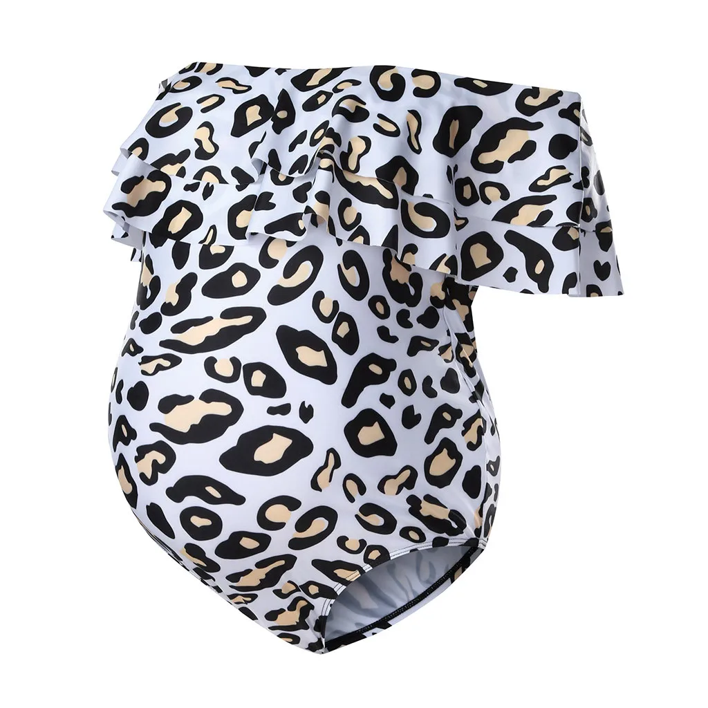 Leopard Swimwear Maternity Tankinis Women Print Bikinis Sexy Swimsuit Ruffles Pregnant Suit Beachwear Biquinis Summer | Спорт и
