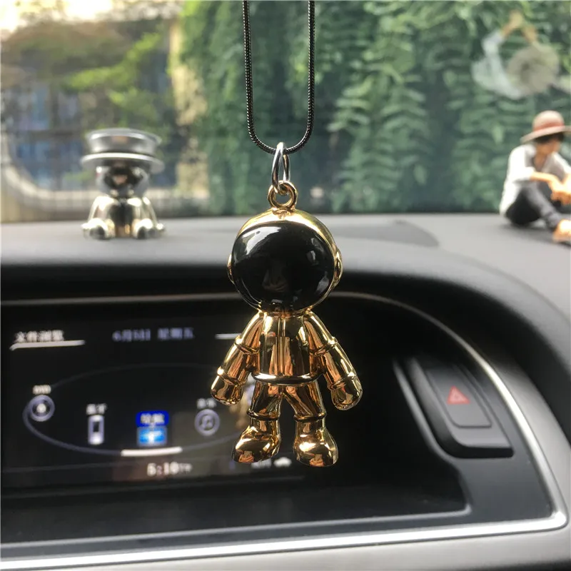 

Creative space robot car keychain car rearview mirror pendant astronaut pendant personality men and women car interior accessori