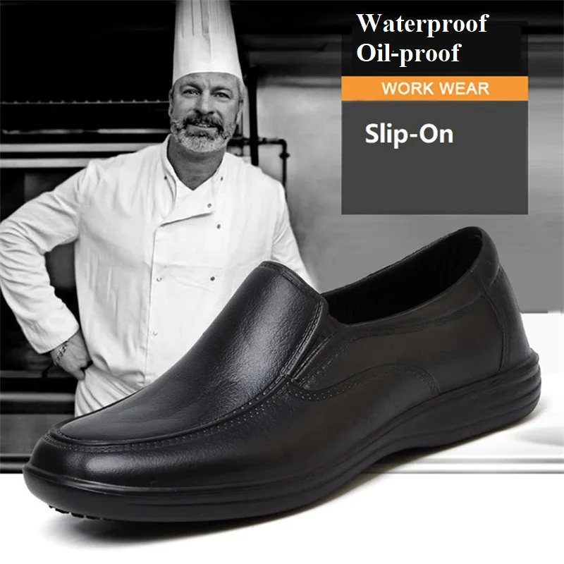 

EVA Unisex Loafers Non-slip Waterproof Oil-proof Kitchen Work Cook Shoes For Chef Master Hotel Restaurant Leather Shoes Oxfords
