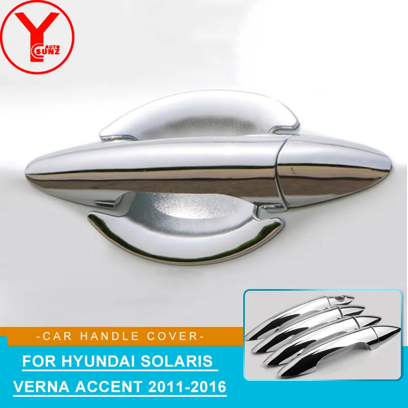 Накладка на дверную ручку из АБС пластика накладной защитный ободок для Hyundai Solaris