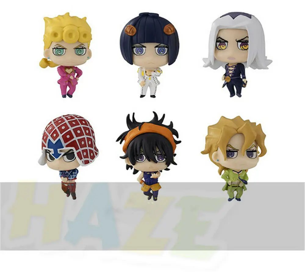

6pcs/set JoJo's Bizarre Adventure Figure Toy Model Giorno Giovanna & Bruno Bucciarati Action Figure Toy Doll In Box