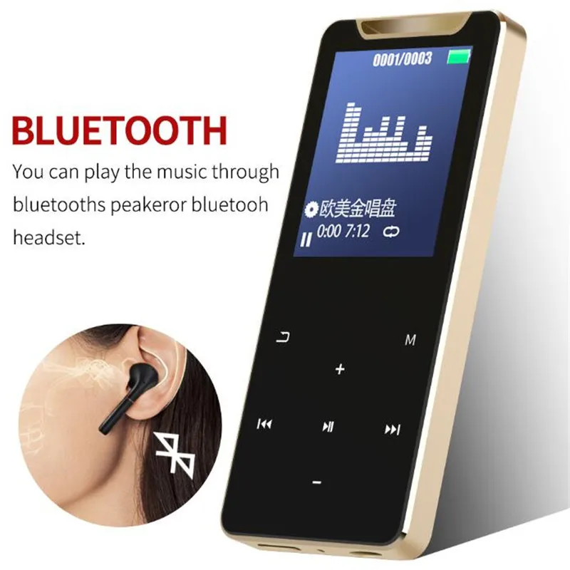 Беспроводной Bluetooth Hi Fi HD MP3 MP4 плеер 1 8 дюйма стереонаушники с микрофоном и басами