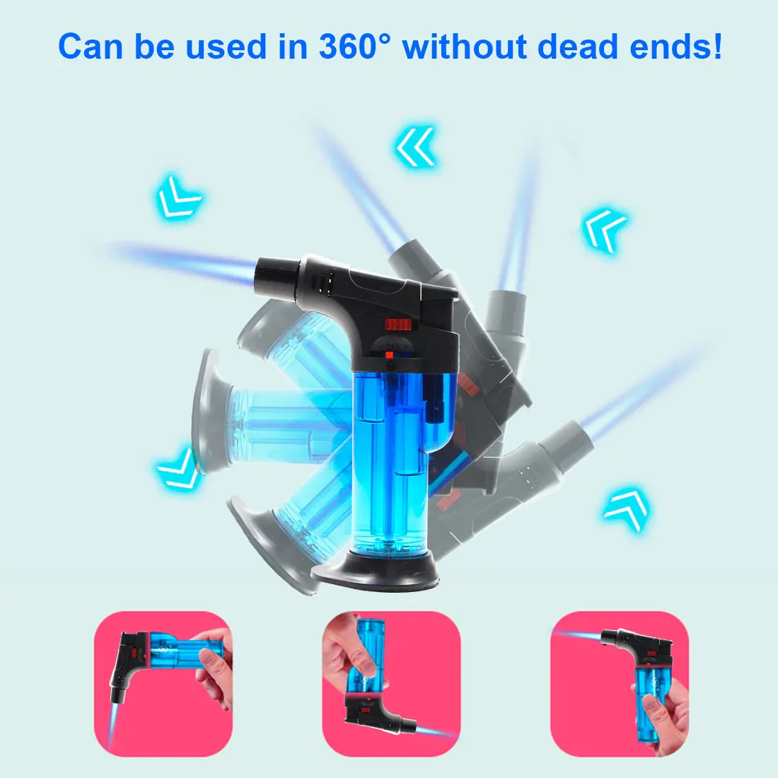 

Transparent body design High jet Flame Butane Gas Refillable Adjustable Butane Jet Torch Lighter BBQ Tools Flame Ignition Tool