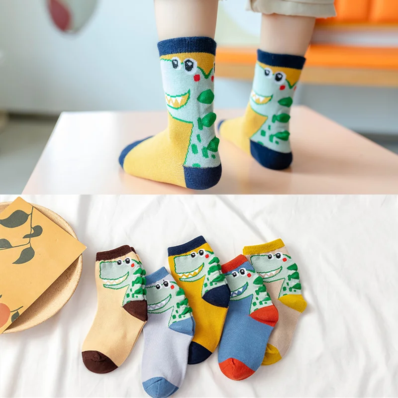 

5 Pairs/Lot Kids Soft Cotton Socks Boys Girls Baby Cute Cartoon Warm Fashion School Socks Autumn Winter Socks