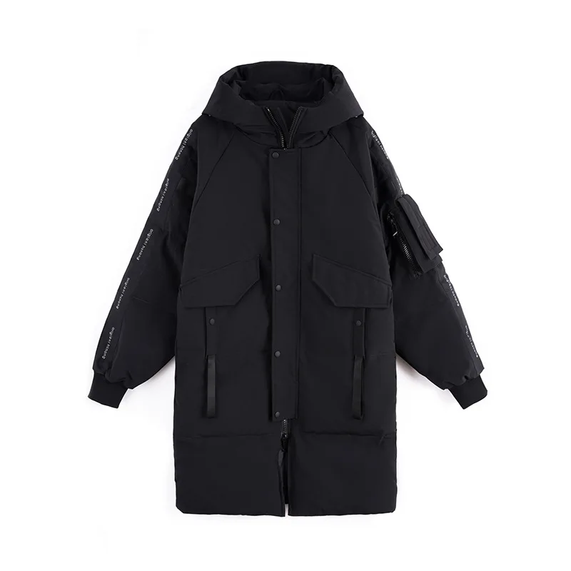 2022 Winter 90% White Duck Down Jacket Men Hooded Fashion High Quality Long Thicken Warm Coat Loose Overcoat Parkas Kpop Style