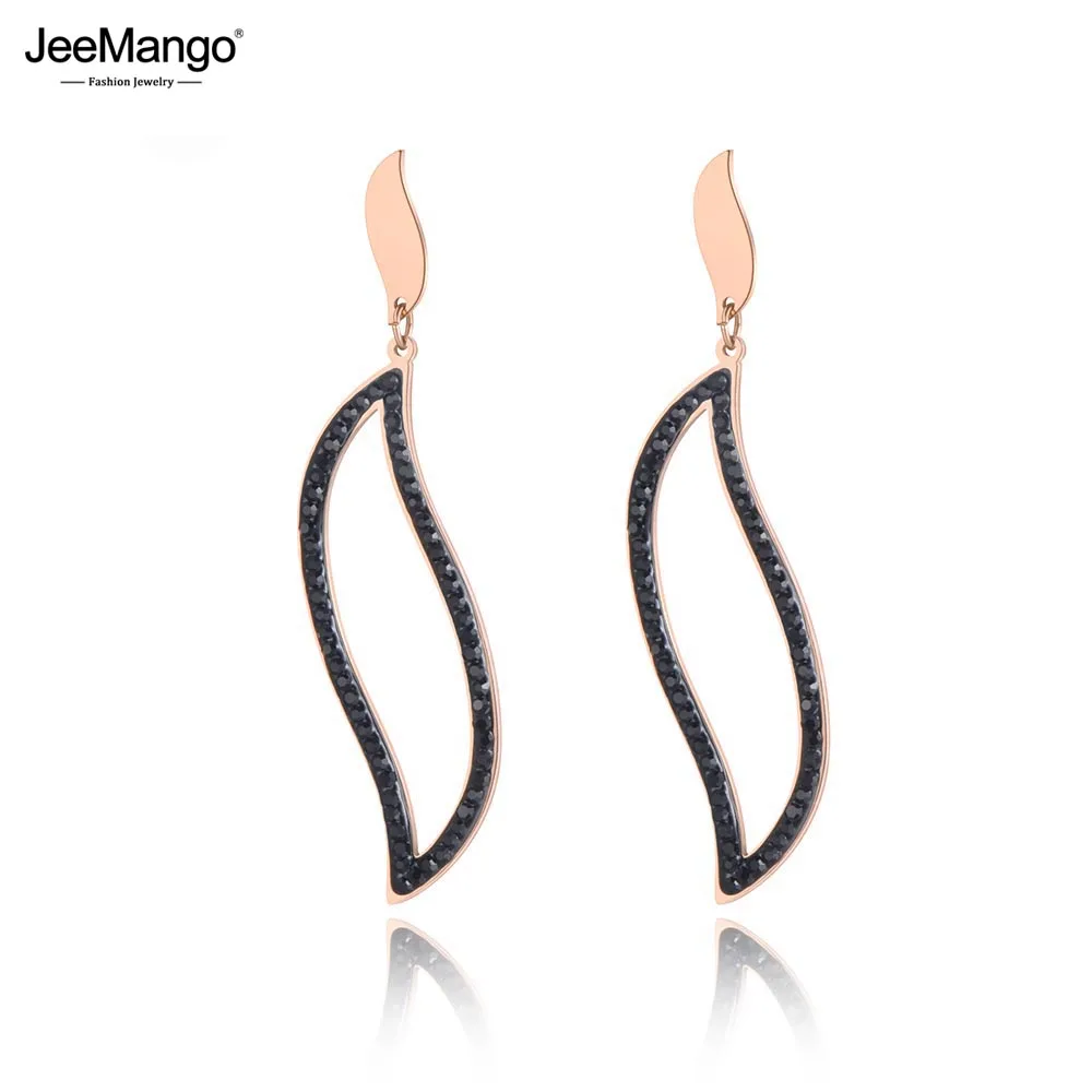 Женские серьги JeeMango из нержавеющей стали с геометрическим рисунком и буквой S