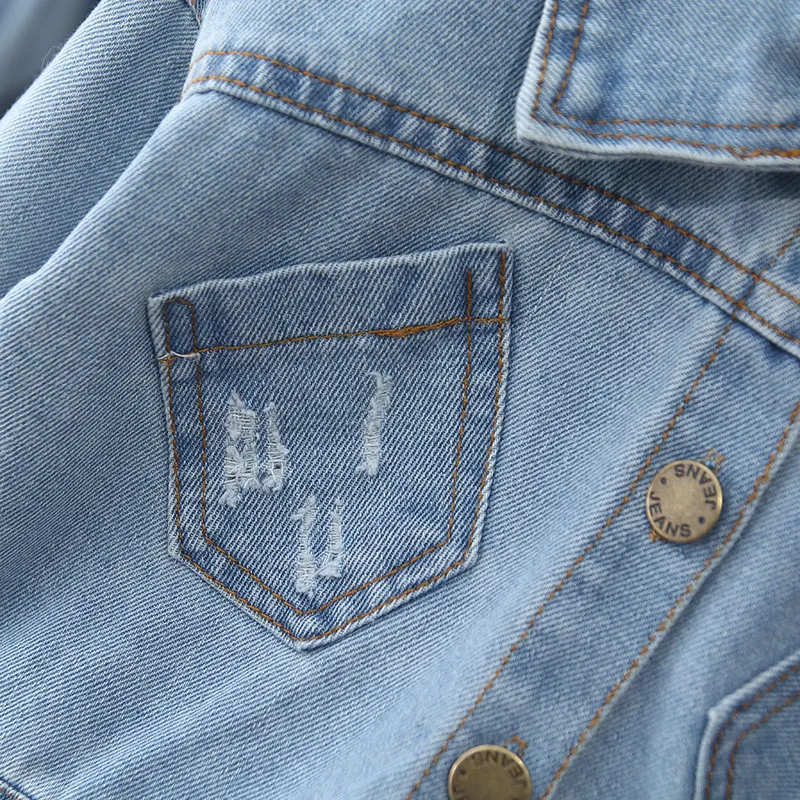 Джинсовая куртка для мальчиков и девочек с мультяшными собаками модная уличная