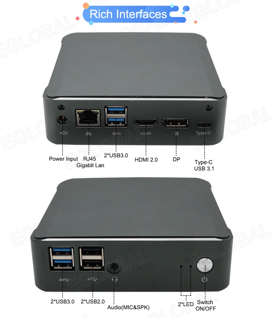 8-го поколения i7-8565U/i5-8265U/i3-8145U компьютер Windows 10 pro/Linux мини ПК DDR4 64GB игровой ПК HDMI 2,0 4K медиаплеер USB3.1