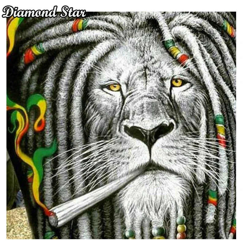 

Алмазная живопись 5d "сделай сам", вышивка крестиком, животное, Лев, кристалл, полная квадратная вышивка, незаконченная декоративная Алмазная...