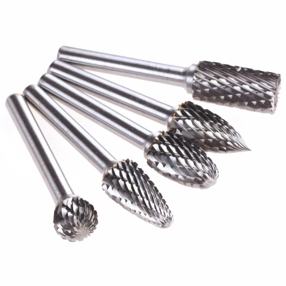 

5pcs 12mm head tungsten carbide rotary point burr die grinder bit 6mm shank kit