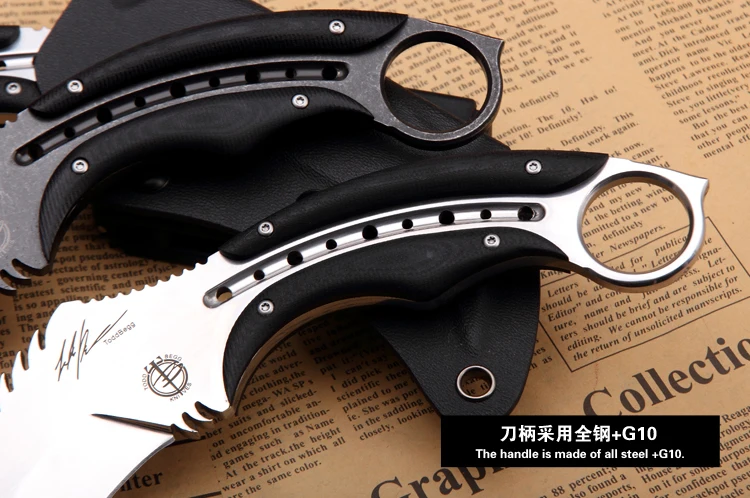Фиксированный нож Karambit 9cr18mov лезвие сталь+ G10 Ручка Открытый Отдых тактические охотничьи ножи утилита выживания EDC ручной инструмент