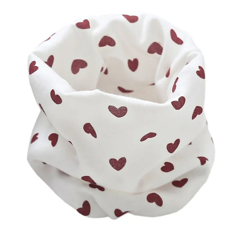 love heart white Новинка года; сезон осень-зима; Детский многофункциональный теплый шейный платок с воротником; детский хлопковый шарф - Цвет: love heart white